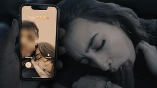 Tini csaj megcsalja a pasiját és leszopja a méretes kárót